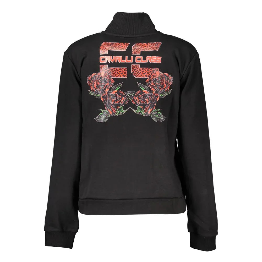 Cavalli Class Nero Cotton Women Sweatshirt - Zeiniez