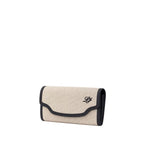 Loro Piana Beige Fabric And Leather Wallet - Zeiniez