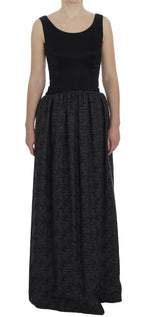 Dolce & Gabbana Black Gray Sheath Gown Full Length Dress - Zeiniez