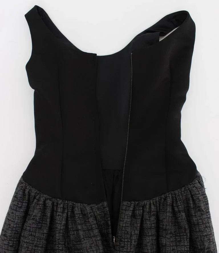 Dolce & Gabbana Black Gray Sheath Gown Full Length Dress - Zeiniez