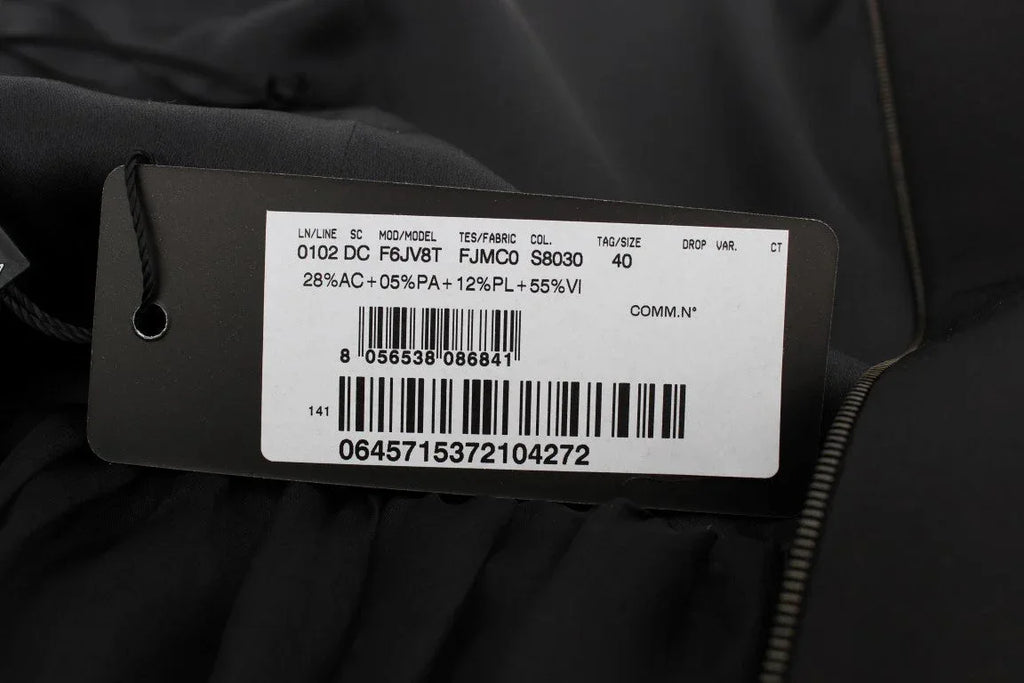 Dolce & Gabbana Black Gray Sheath Gown Full Length Dress - Zeiniez