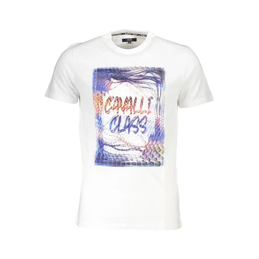 Cavalli Class Bianco Cotton Men T-Shirt - Zeiniez