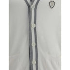 Brunello Cucinelli White Cotton Cardigan - Zeiniez
