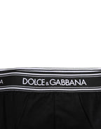 Dolce & Gabbana Black Cotton Stretch Logo Print Brief Underwear - Zeiniez