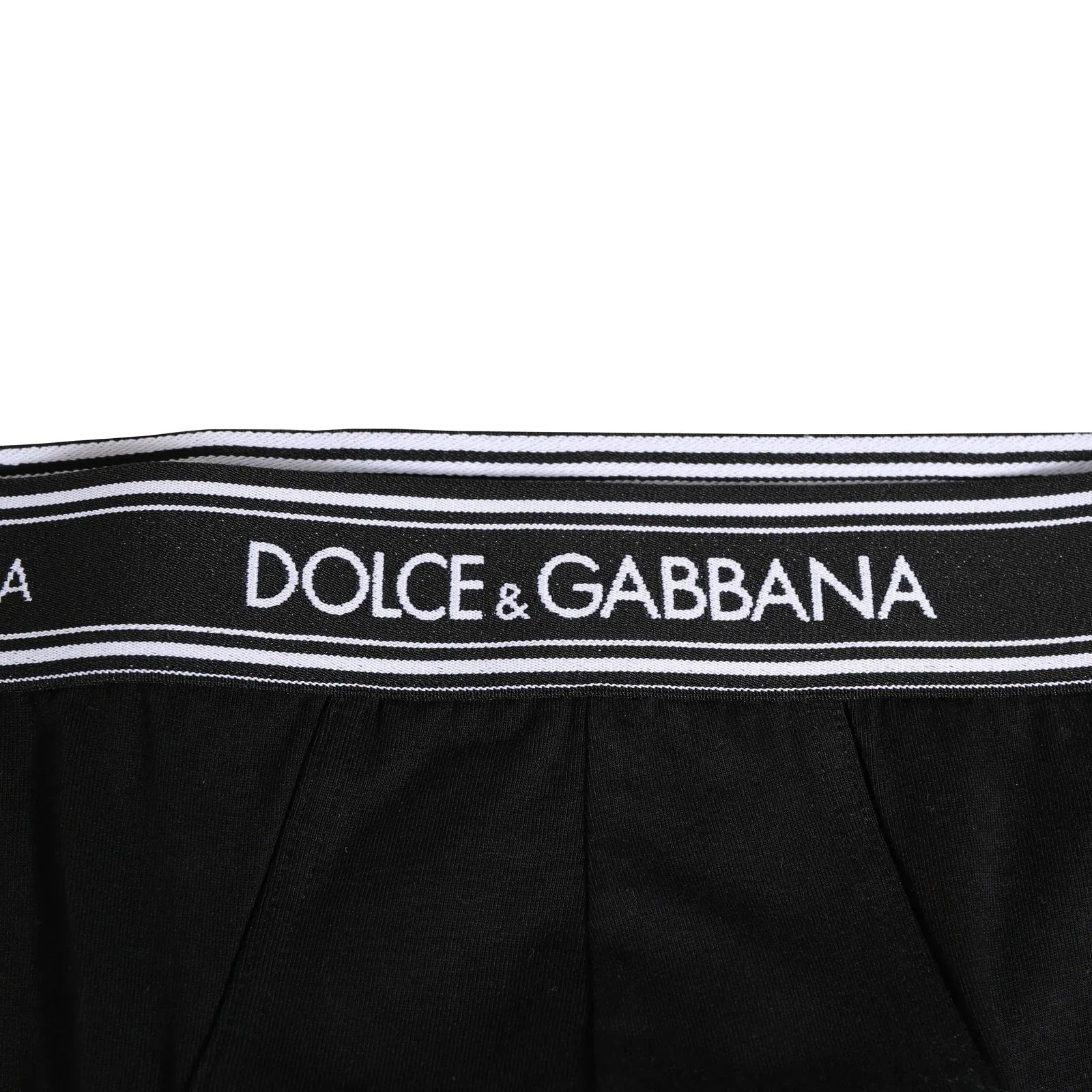 Dolce & Gabbana Black Cotton Stretch Logo Print Brief Underwear - Zeiniez
