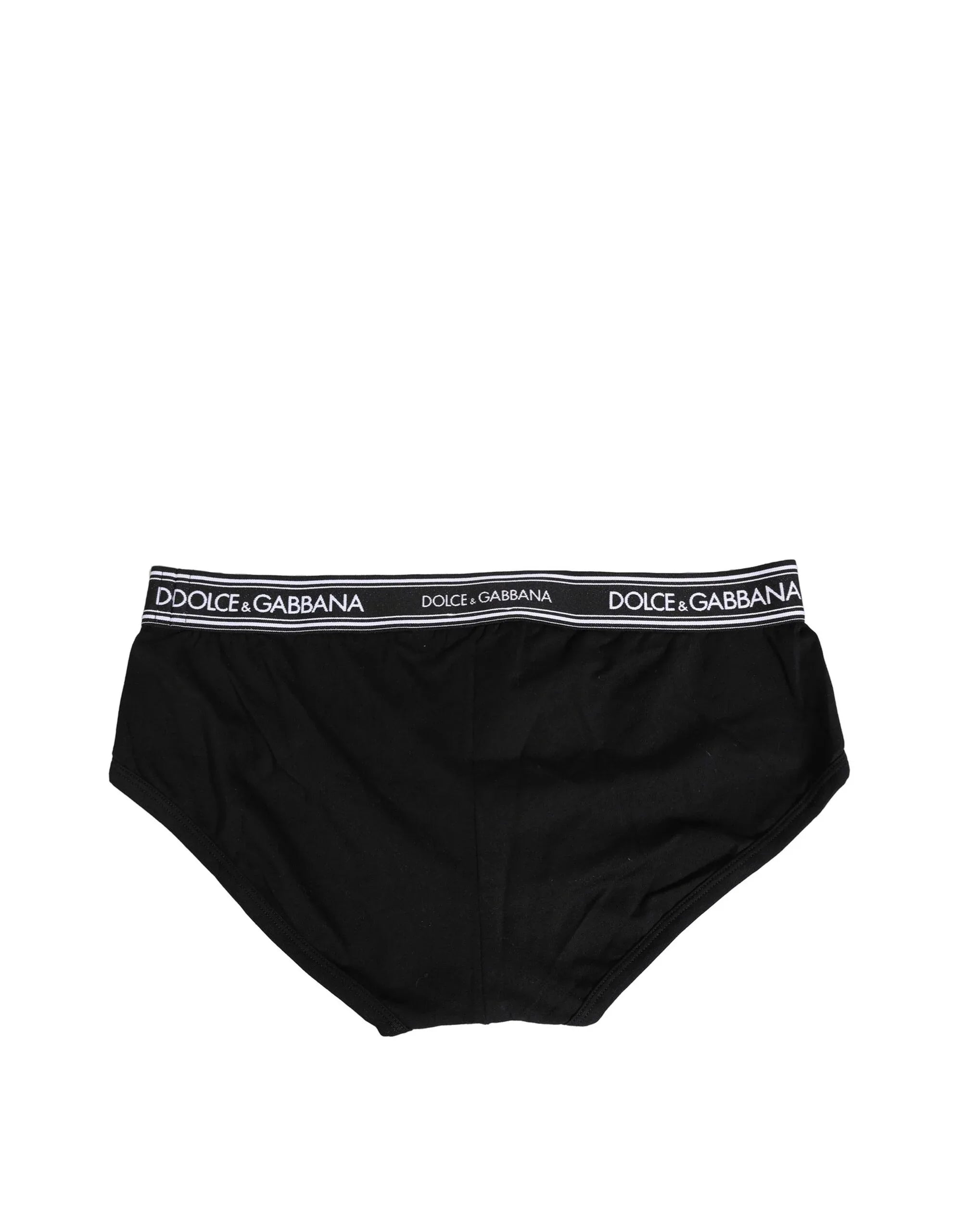 Dolce & Gabbana Black Cotton Stretch Logo Print Brief Underwear - Zeiniez
