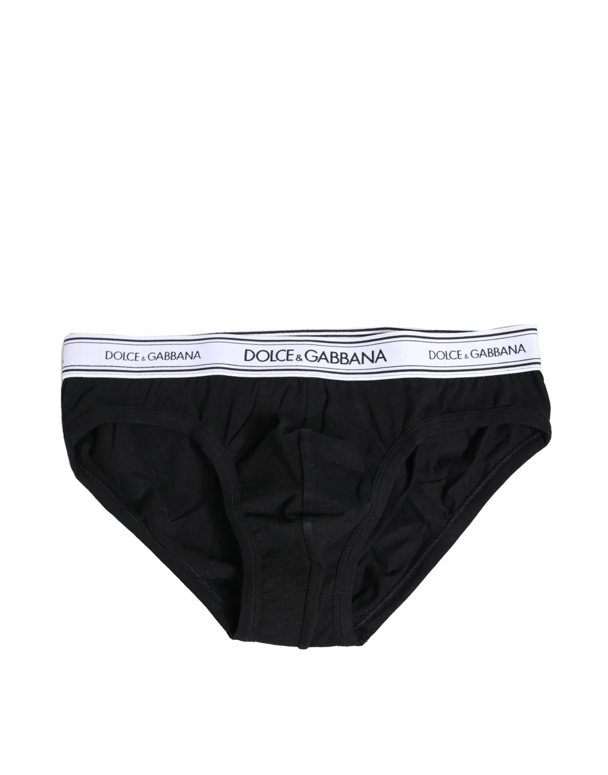 Dolce & Gabbana Black Cotton Stretch Regular Brief Underwear - Zeiniez