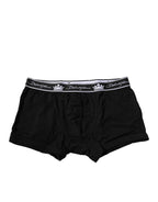 Dolce & Gabbana Black Cotton Stretch Regular Boxer Underwear - Zeiniez