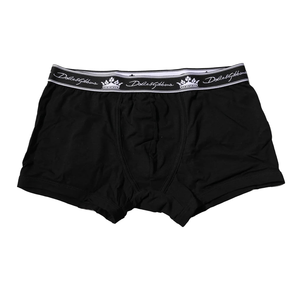 Dolce & Gabbana Black Cotton Stretch Regular Boxer Underwear - Zeiniez