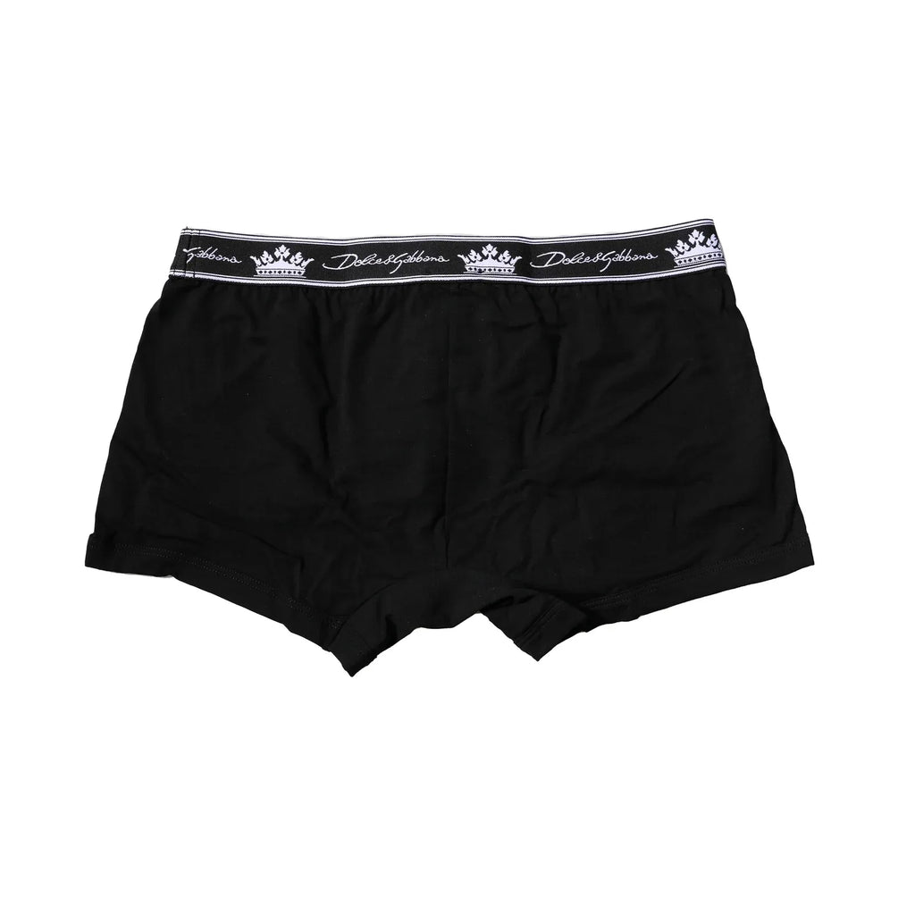 Dolce & Gabbana Black Cotton Stretch Regular Boxer Underwear - Zeiniez