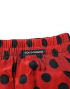 Dolce & Gabbana Red Silk Polka Dot Boxer Shorts Underwear - Zeiniez