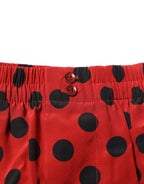 Dolce & Gabbana Red Silk Polka Dot Boxer Shorts Underwear - Zeiniez