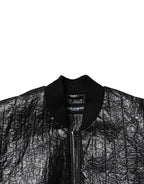 Dolce & Gabbana Black Logo Plaque Bomber Full Zipper Jacket - Zeiniez