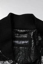 Dolce & Gabbana Black Logo Plaque Bomber Full Zipper Jacket - Zeiniez
