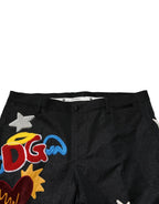 Dolce & Gabbana Black Graphic Embroidery Men Pants - Zeiniez