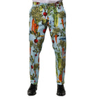 Dolce & Gabbana Multicolor Cotton Tapered Men Pants - Zeiniez
