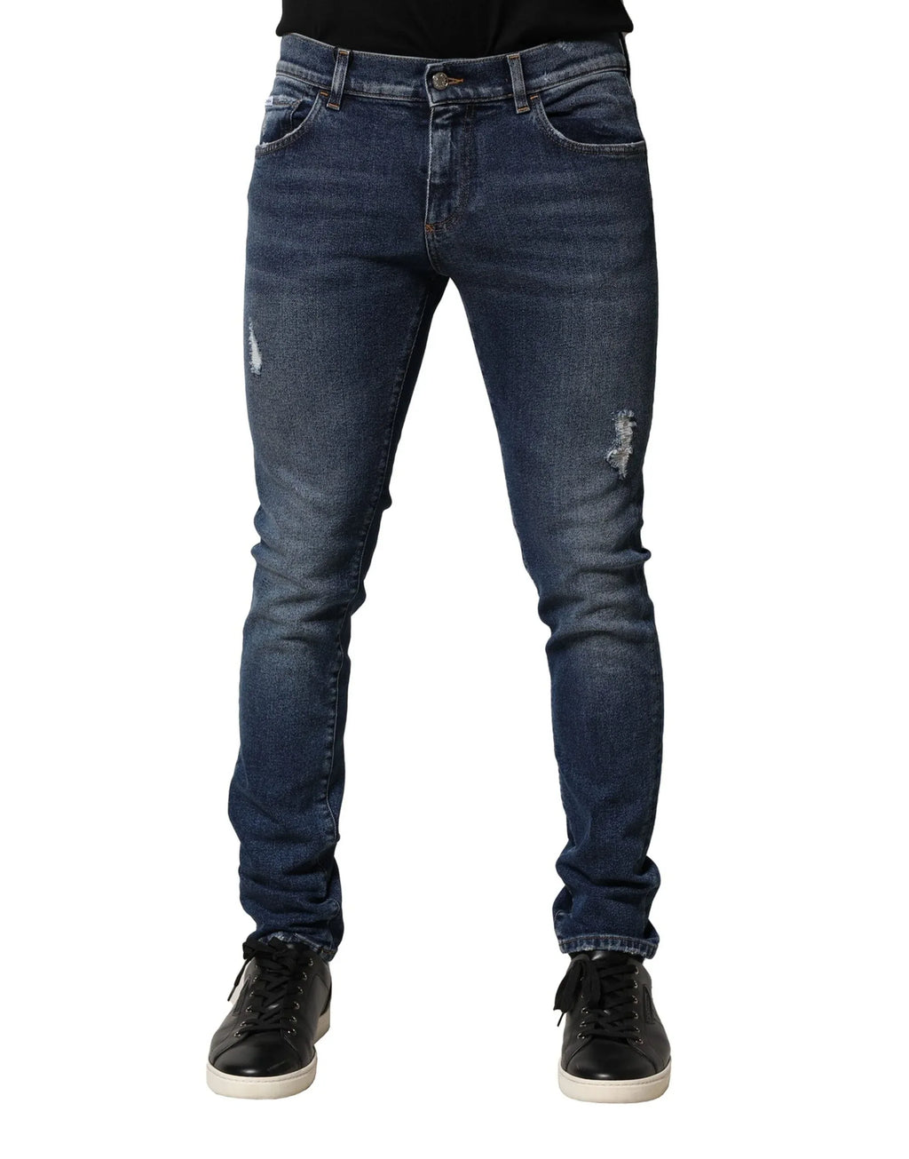 Dolce & Gabbana Blue Washed Skinny Cotton Denim Jeans - Zeiniez