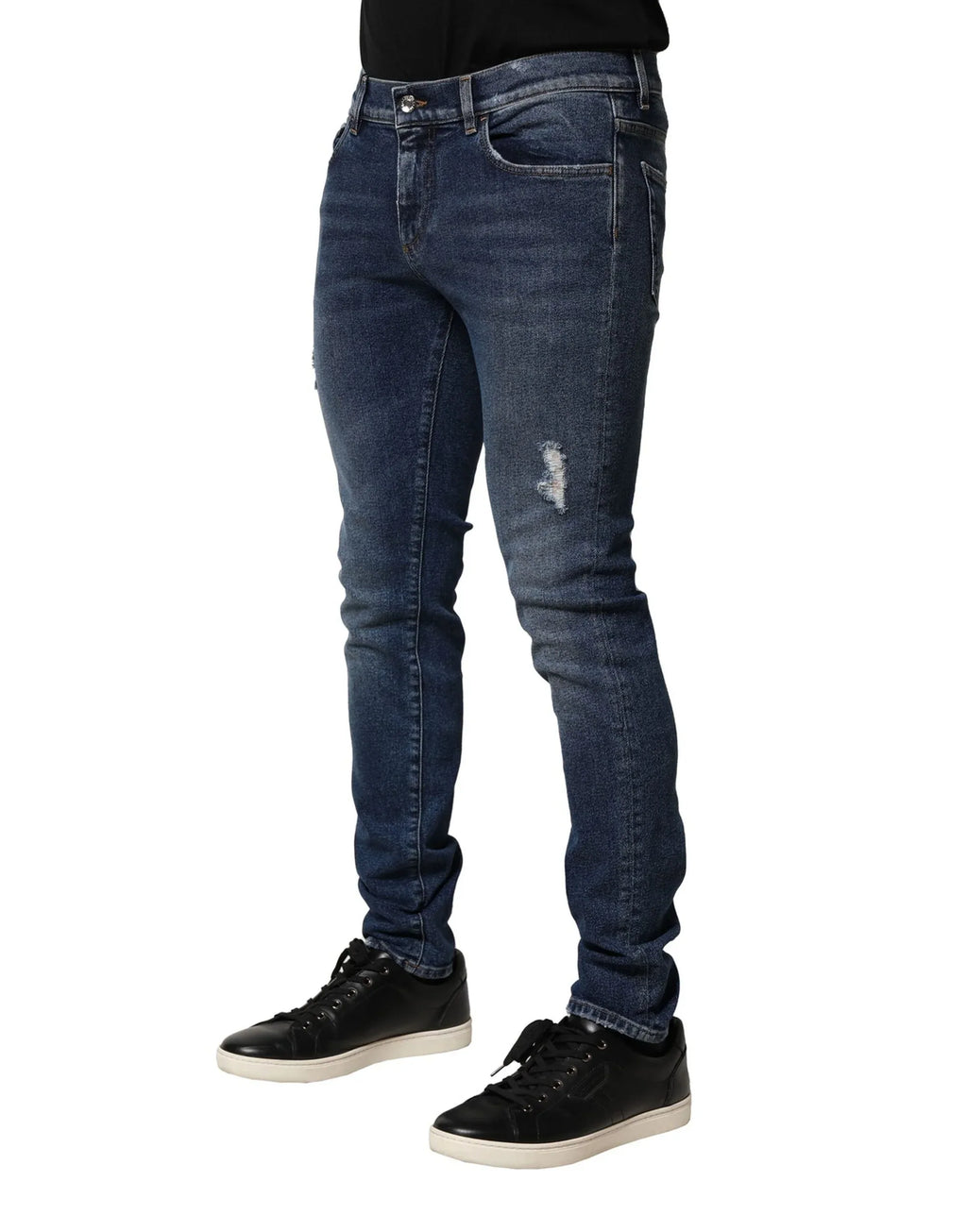 Dolce & Gabbana Blue Washed Skinny Cotton Denim Jeans - Zeiniez