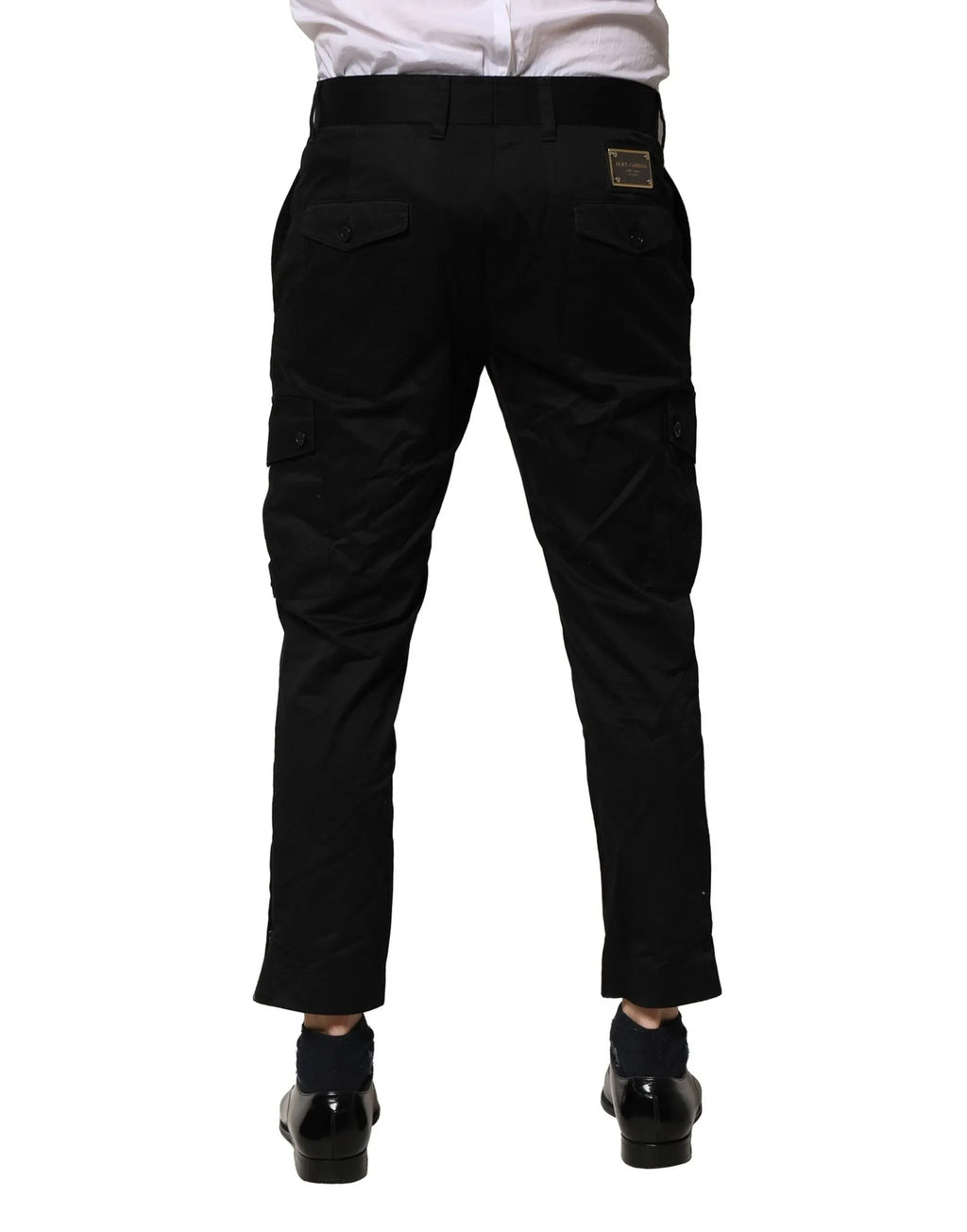 Dolce & Gabbana Black Cotton Dress Slim Formal Pants - Zeiniez
