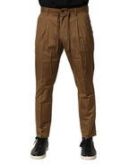 Dolce & Gabbana Brown Cotton Chino Mid Waist Men Pants - Zeiniez