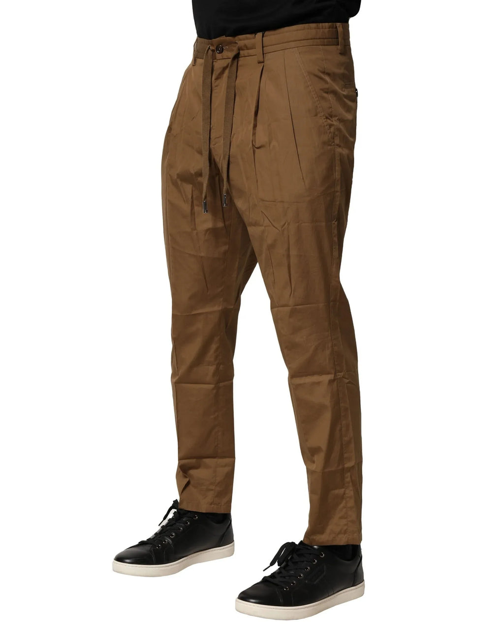 Dolce & Gabbana Brown Cotton Chino Mid Waist Men Pants - Zeiniez