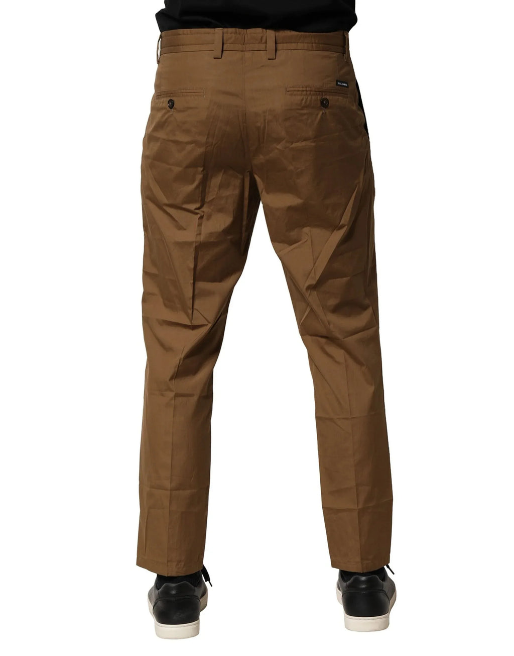 Dolce & Gabbana Brown Cotton Chino Mid Waist Men Pants - Zeiniez