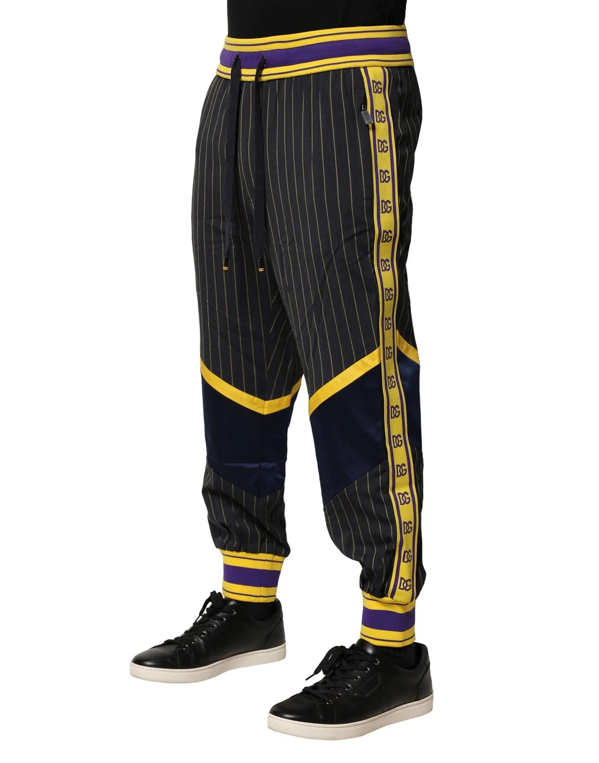Dolce & Gabbana Multicolor Stripes Wool Jogger Pants - Zeiniez