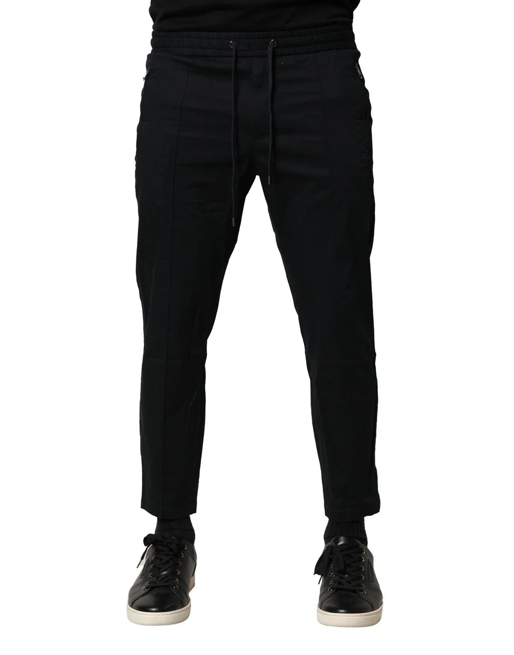 Dolce & Gabbana Black Cotton Mid Waist Jogger Pants - Zeiniez