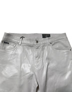 Dolce & Gabbana Silver Cotton Stretch Slim Denim Jeans - Zeiniez