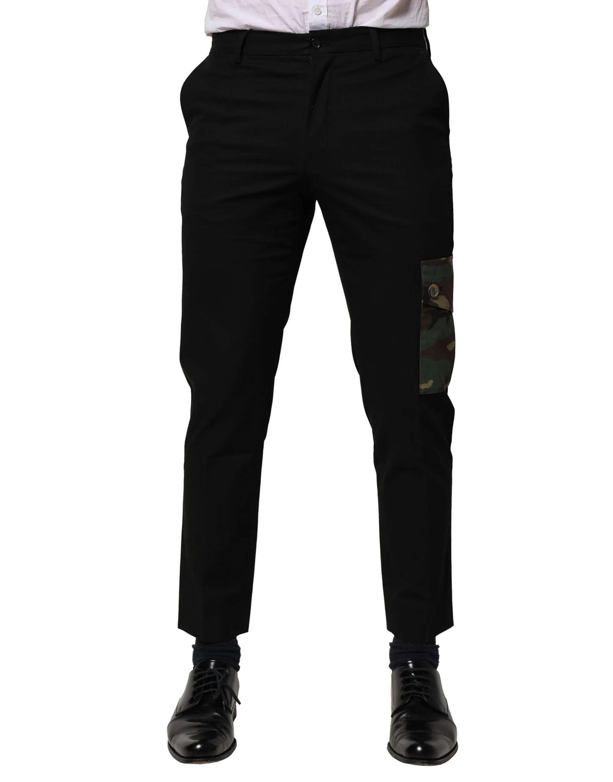 Dolce & Gabbana Black Cotton Cargo Dress Men Pants - Zeiniez
