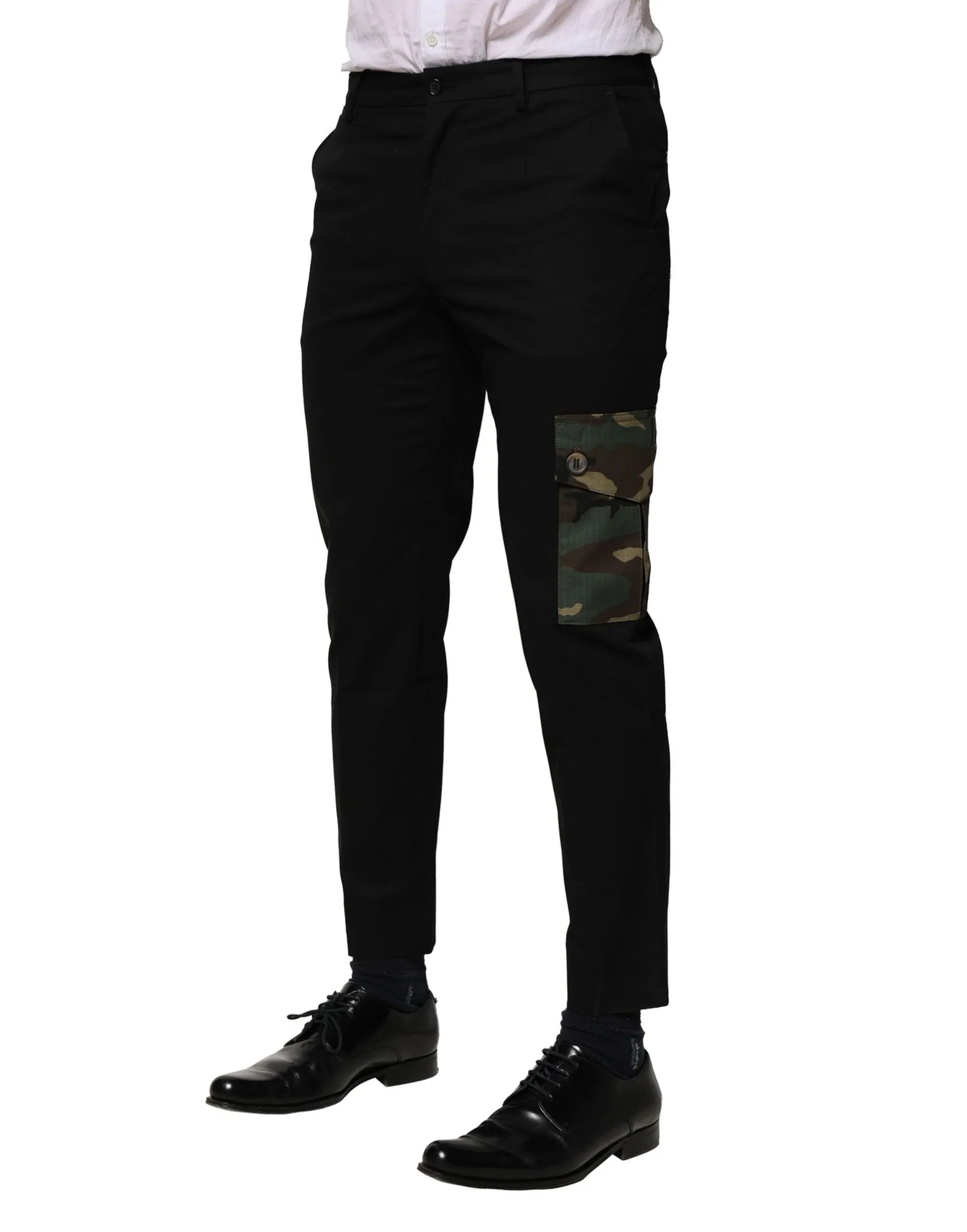 Dolce & Gabbana Black Cotton Cargo Dress Men Pants - Zeiniez