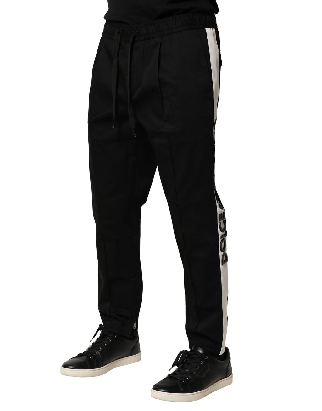 Dolce & Gabbana Black Cotton Mid Waist Jogger Pants - Zeiniez