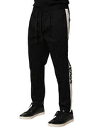 Dolce & Gabbana Black Cotton Mid Waist Jogger Pants - Zeiniez