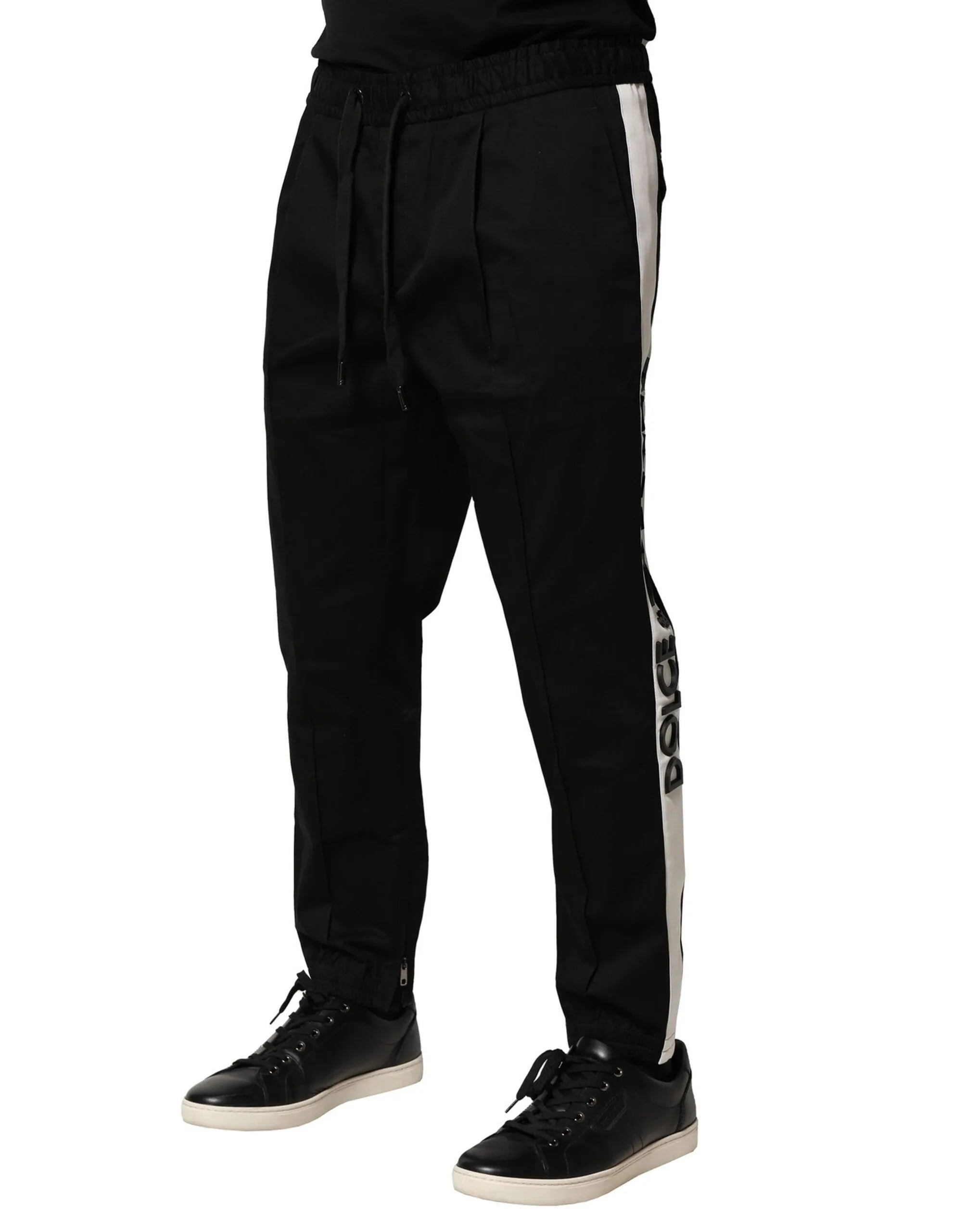 Dolce & Gabbana Black Cotton Mid Waist Jogger Pants - Zeiniez
