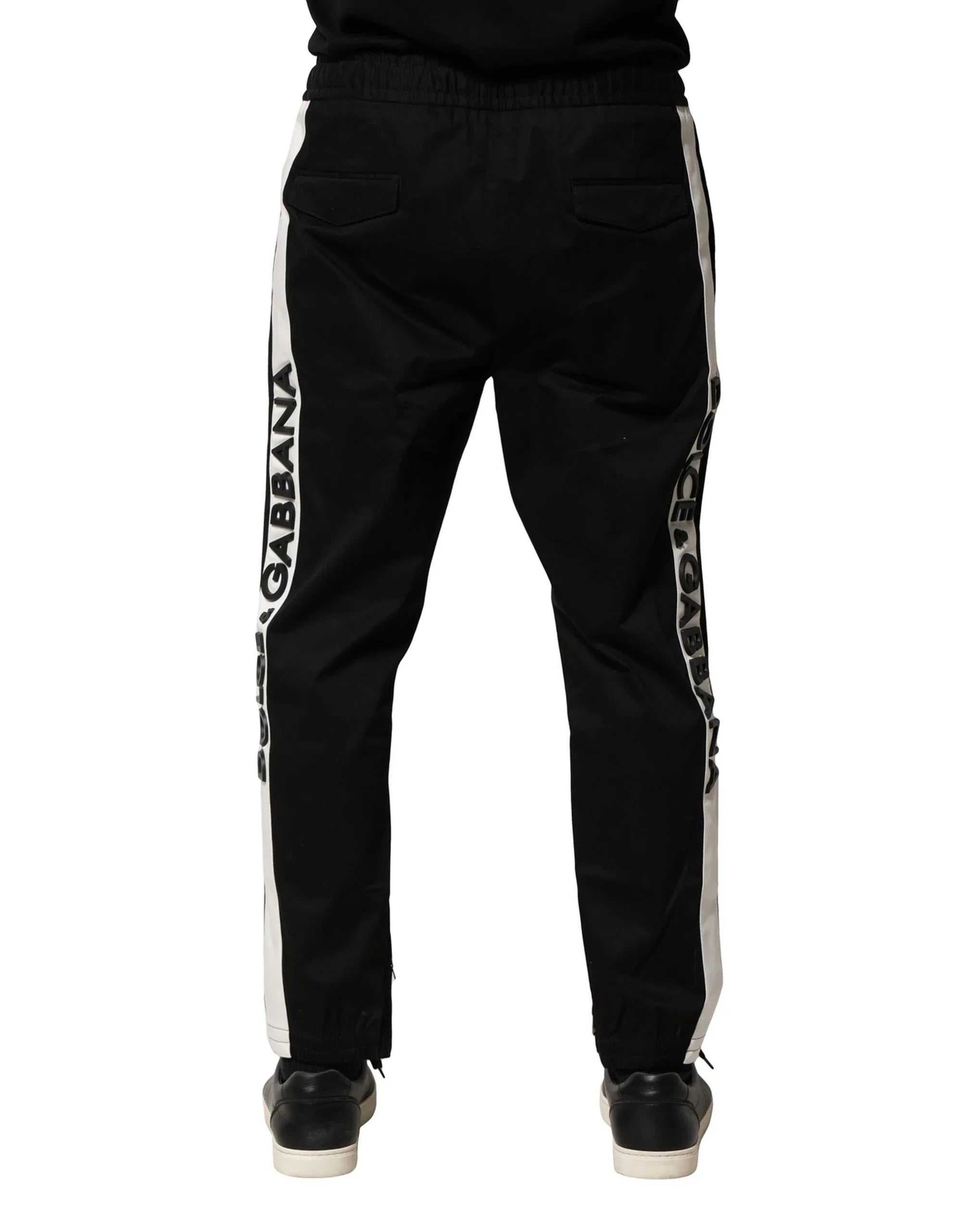 Dolce & Gabbana Black Cotton Mid Waist Jogger Pants - Zeiniez