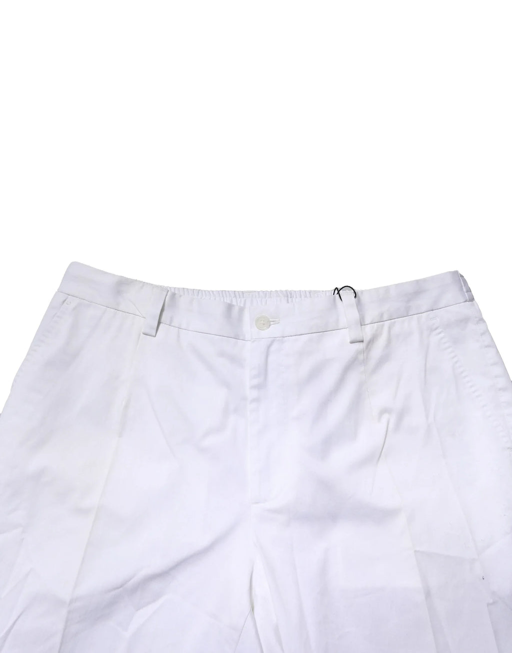 Dolce & Gabbana White Cotton Dress Slim Formal Pants - Zeiniez