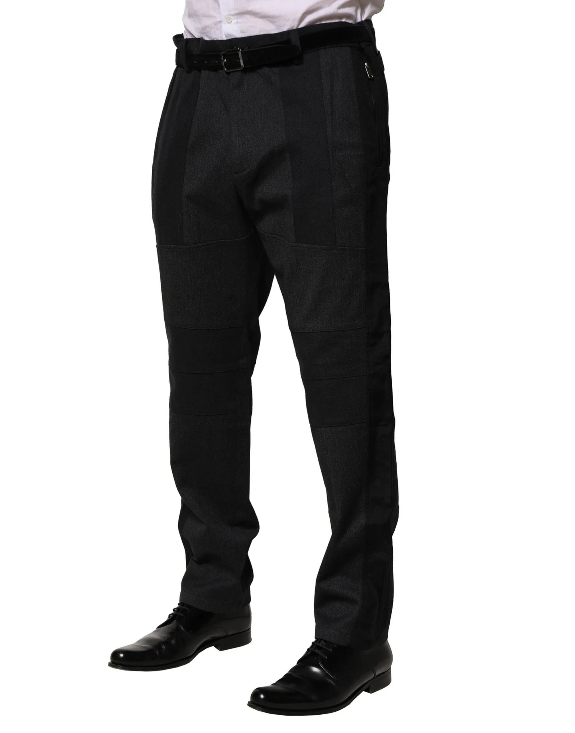 Dolce & Gabbana Black Cotton Dress Slim Formal Pants - Zeiniez