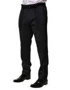 Dolce & Gabbana Black Cotton Dress Slim Formal Pants