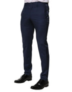 Dolce & Gabbana Dark Blue Wool Dress Formal Pants - Zeiniez