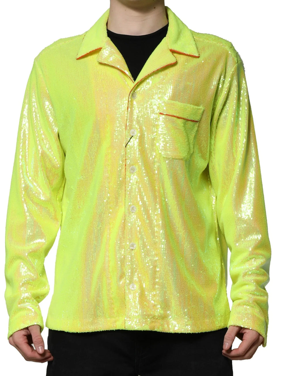 Dolce & Gabbana Yellow Sequin Polyester Lounge Casual Shirt - Zeiniez