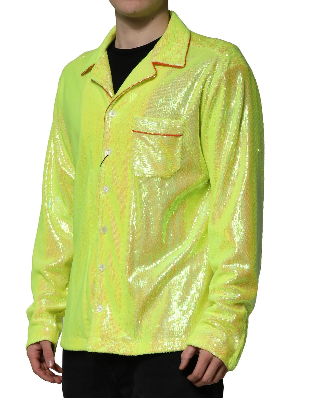 Dolce & Gabbana Yellow Sequin Polyester Lounge Casual Shirt - Zeiniez