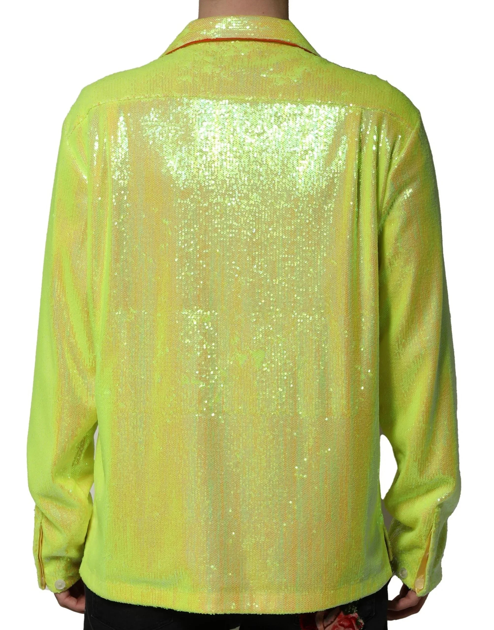 Dolce & Gabbana Yellow Sequin Polyester Lounge Casual Shirt - Zeiniez