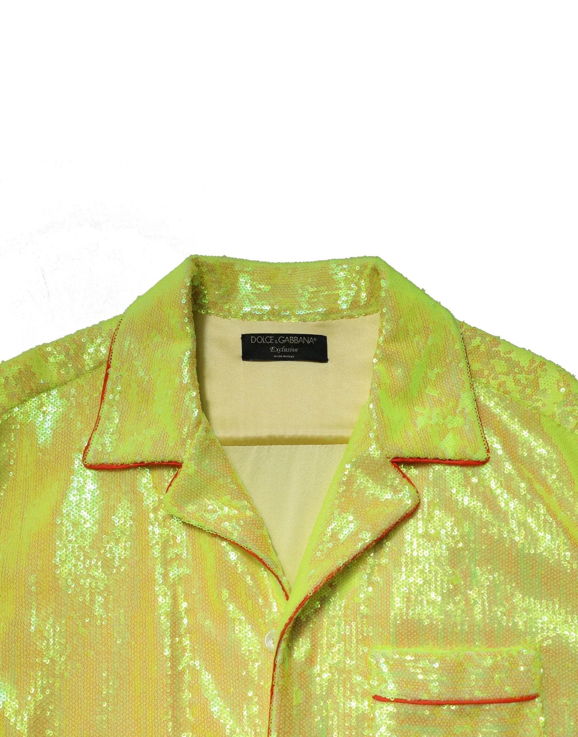 Dolce & Gabbana Yellow Sequin Polyester Lounge Casual Shirt - Zeiniez