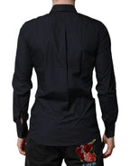 Dolce & Gabbana Dark Blue MARTINI Cotton Dress Formal Shirt - Zeiniez