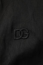 Dolce & Gabbana Black Linen Long Sleeves Men Casual Shirt