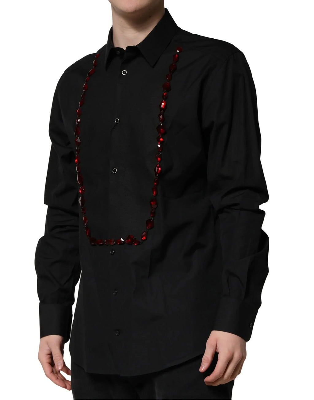 Dolce & Gabbana Black Crystal GOLD Formal Men Dress Shirt - Zeiniez