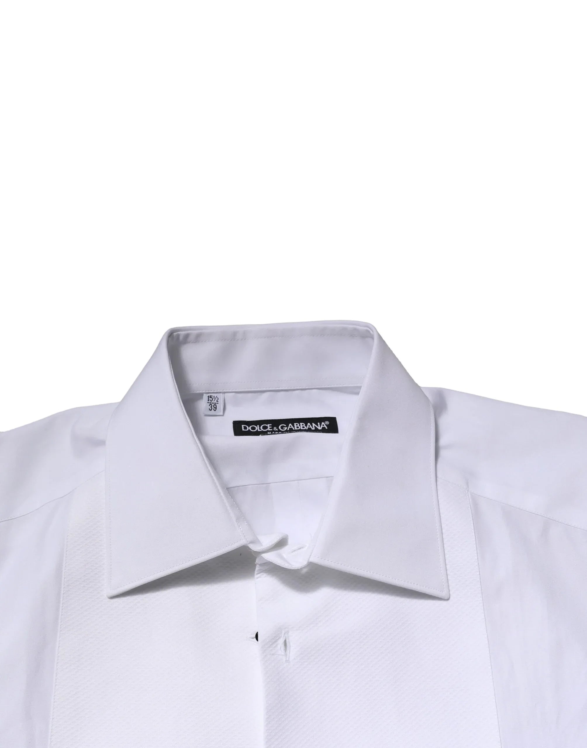 Dolce & Gabbana White GOLD Crown Cotton Dress Formal Shirt - Zeiniez