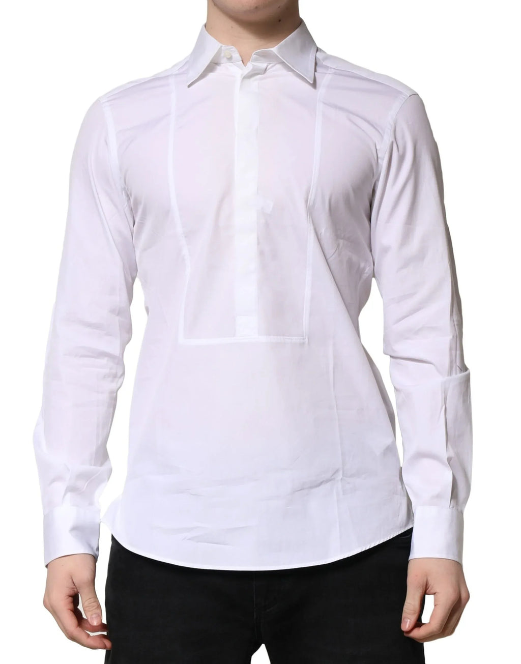 Dolce & Gabbana White Poplin Cotton Formal Men Dress Shirt - Zeiniez