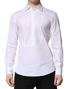 Dolce & Gabbana White Poplin Cotton Formal Men Dress Shirt - Zeiniez