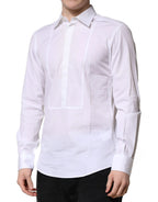 Dolce & Gabbana White Poplin Cotton Formal Men Dress Shirt - Zeiniez